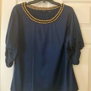 Elie Tahari Black Blouse with Bead Detail
